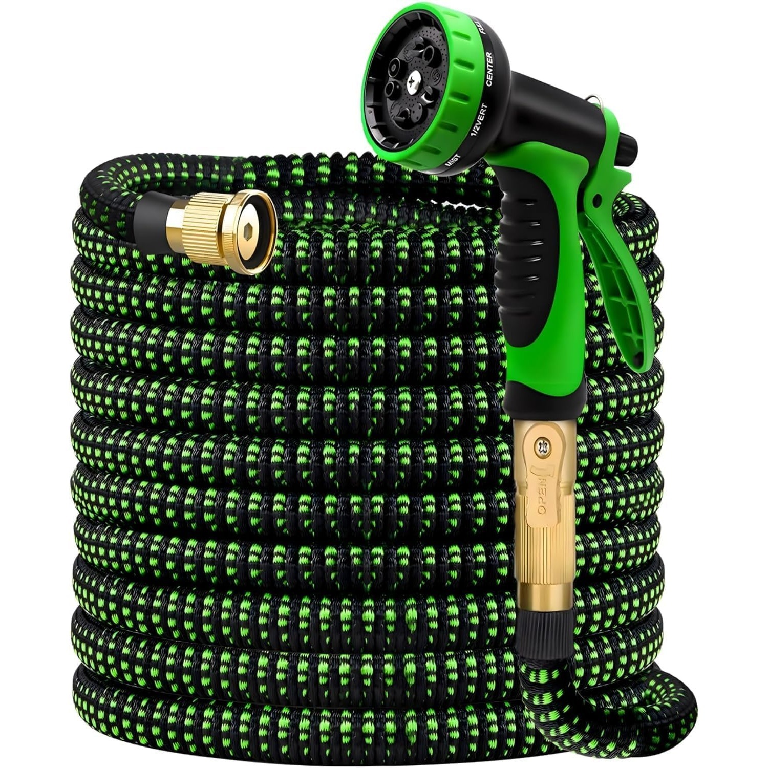 Flexible Hose Braided - Non-Expandable Garden Hose with 10 Function