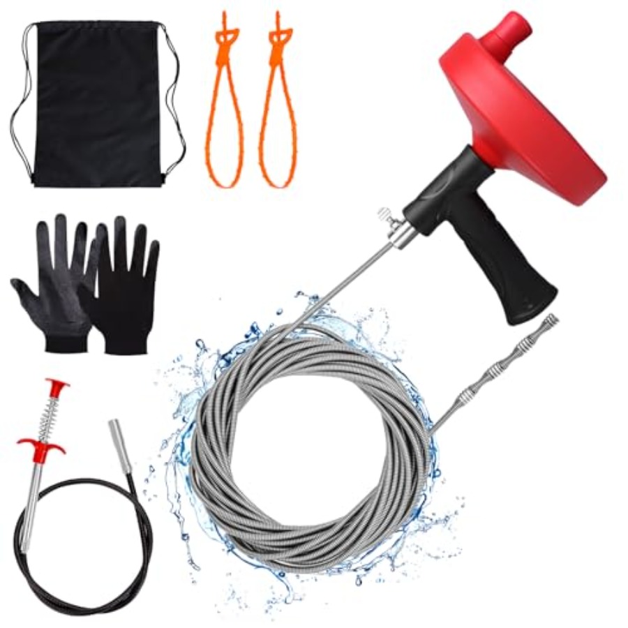 Drain Snake Flexible - 【Spot goods】Drain Auger 33 ft Plumbing
