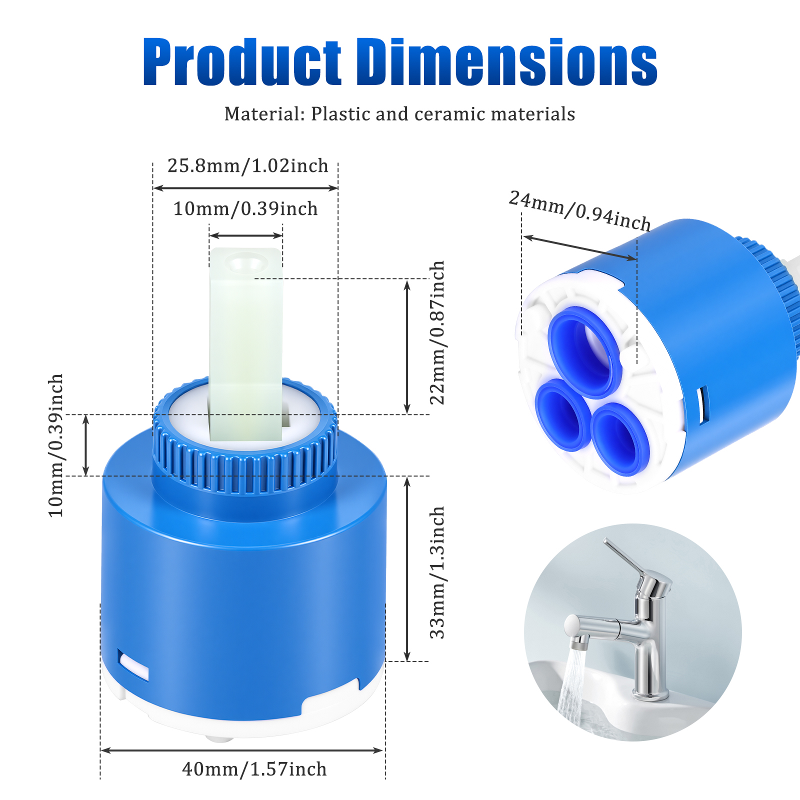 40MM Tap Mixing High Spool Val - Shower Valve Cartridge review and price