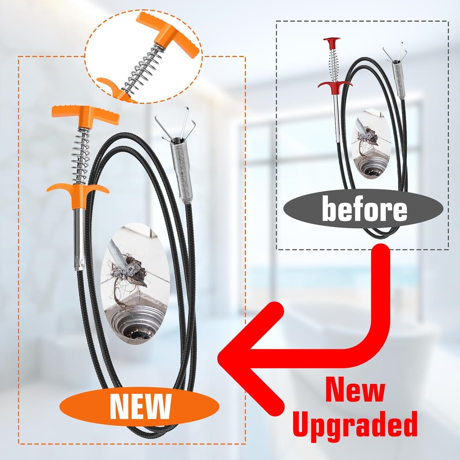 79 Inch Drain Snake Hair Clog  - Drain Snake Flexible review and price