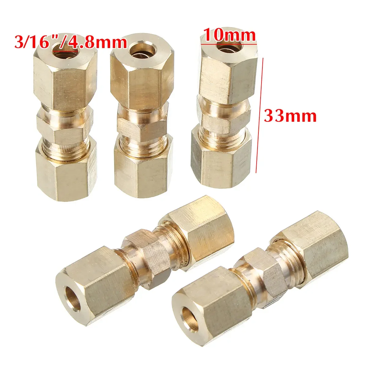 5pcs Brass Brake Line Union Fi - Compression Fitting Brass review and price