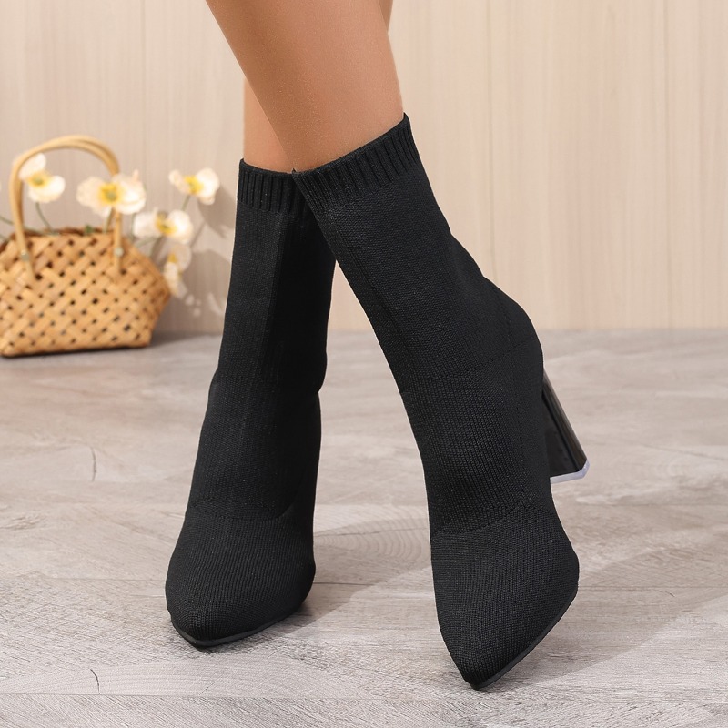 Simple Pointed Toe Knit Stretc - Pipe Bending Spring review and price