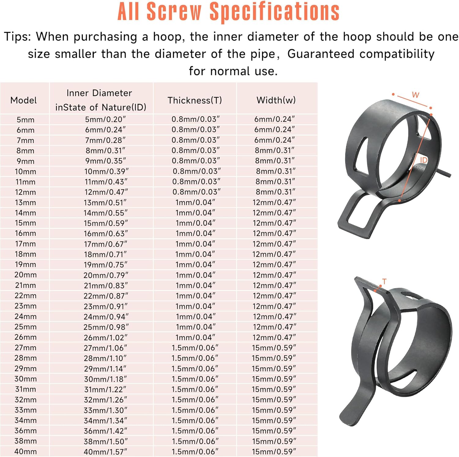 24pcs Hose Spring Clamp Clips  - Drain Pipe Clip review and price